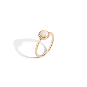 Halo Diamond Opal Ring