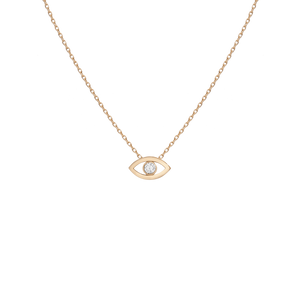 Diamond Bezel Evil Eye Necklace