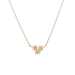 Flower Necklace Mini Pendant with Diamonds